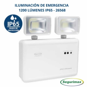 LUZ EMERGENCIA LED 2 FAROS 9.6W 1200LM 26568 3H IP65 SEGURIMAX