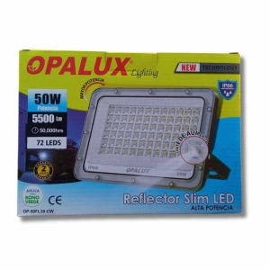 REFLECTOR LED 50W OPALUX 72 LEDS 5500LM 50,000HRS SLIM