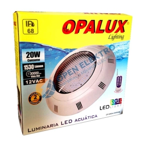 LUMINARIA LED ACUATICA 20W RGB IP68 12VAC OPALUX