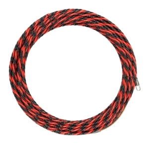 WINCHA PASACABLE POLIESTER TRENZADO 25 METROS 6.5MM2 ROJO NEGRO