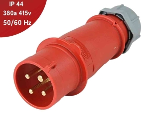 ENCHUFE 32A 3P+T 415V ROJO 6H IP44 MENNEKES