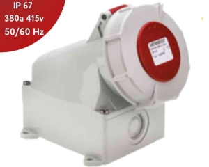 TOMA VISIBLE 32AMP 3P+T 415V ROJO 6H IP67