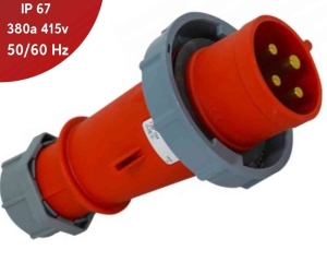 ENCHUFE 32A 3P+T 415V ROJO 6H IP67 MENNEKES