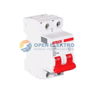 INTERRUPTOR LLAVE TERMOMAGNETICO TERMICA MONOFASICA 2X32A 6KA/415V 10KA/220V CURVA C STECK
