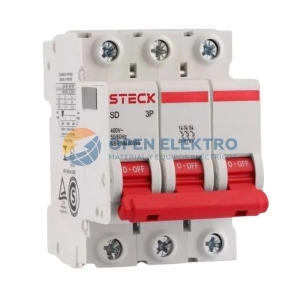 INTERRUPTOR LLAVE TERMOMAGNETICO TERMICA TRIFASICA P/RIEL 3X16A 400VAC 6KA STECK