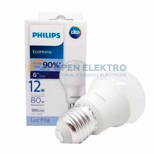 FOCO LED BULB 12W 6500K 220-240V E27 ECOHOME PHILIPS