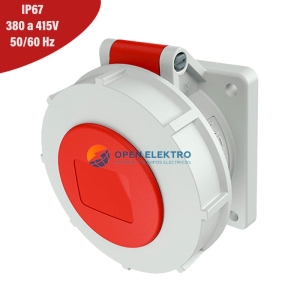 TOMA EMPOTRABLE 32AMP 3P+N+T 415V ROJO 6H IP67 MENNEKES
