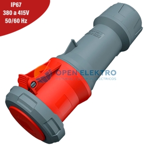TOMA AEREO 63AMP 3P+N+T 415V ROJO 6H POWERTOP PLUS IP67 MENNEKES