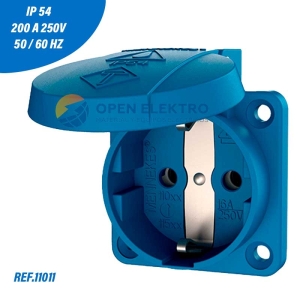 TOMA EMPOTRABLE SCHUKO 16AMP 2P+T 250V AZUL IP54 MENNEKES
