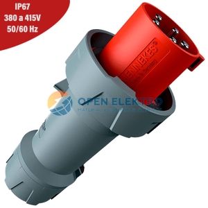 ENCHUFE 63AMP 3P+N+T 415V ROJO 6H POWERTOP PLUS IP67 MENNEKES